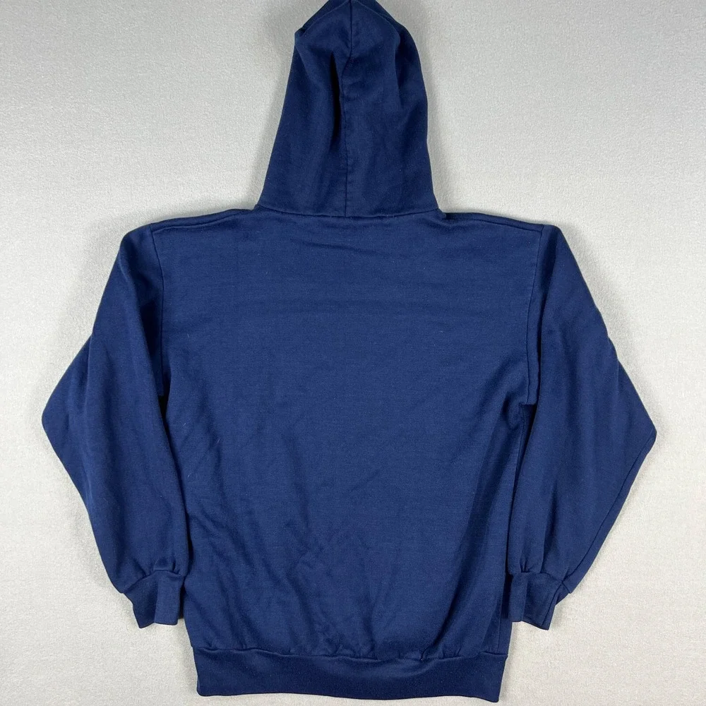 VTG Kajee Blank‎ Hoodie Fits Large 1990s Sweatshirt Franklin Indiana Blue USA